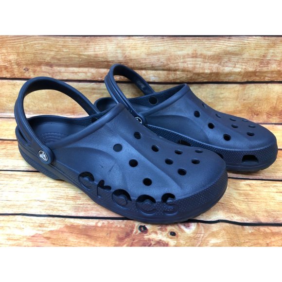 Crocs Baya Logo Clogs Blue Slip On Shoes Waterproof Sandals Mens 11 (G6O) - Picture 3 of 10